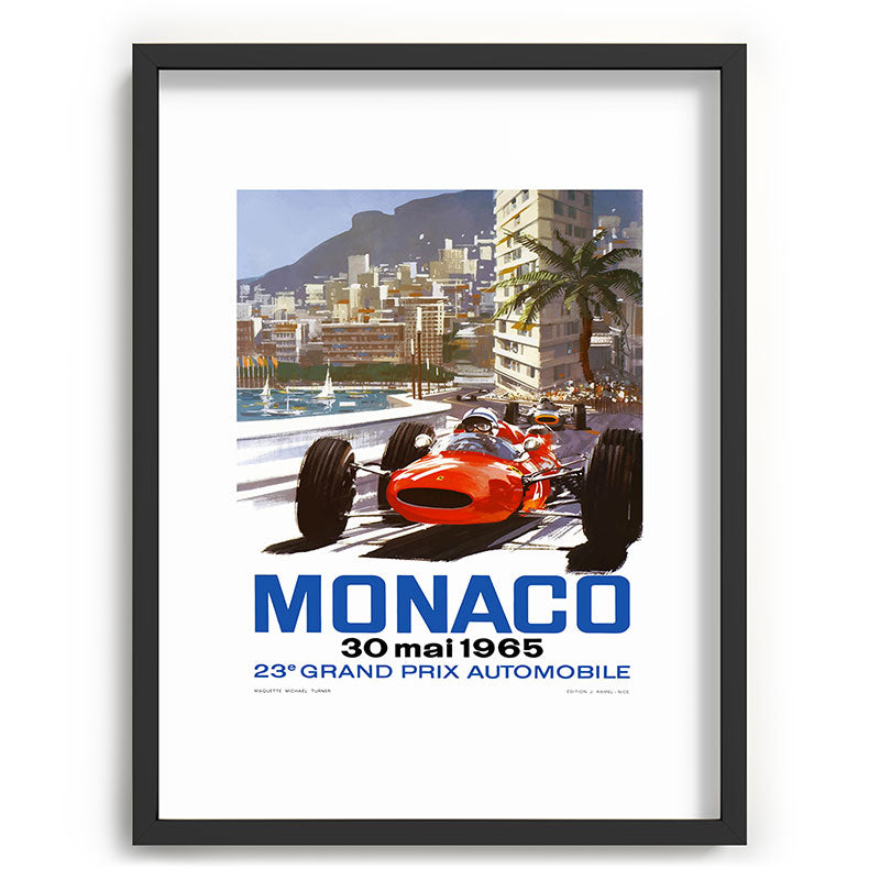 1965 Monaco Grand Prix Racing Poster Framed Art Print