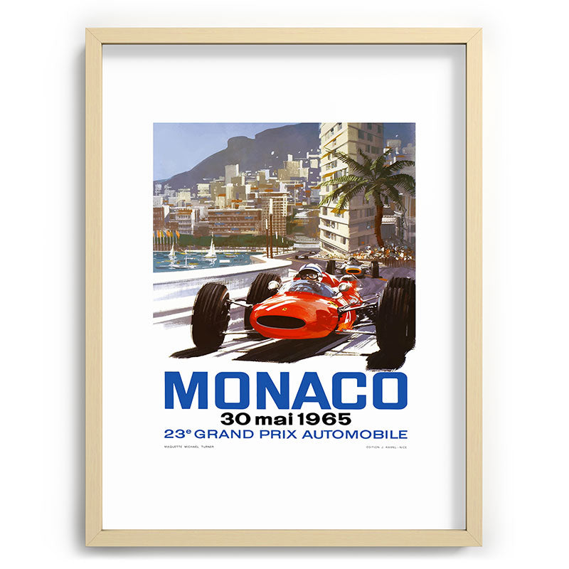 1965 Monaco Grand Prix Racing Poster Framed Art Print