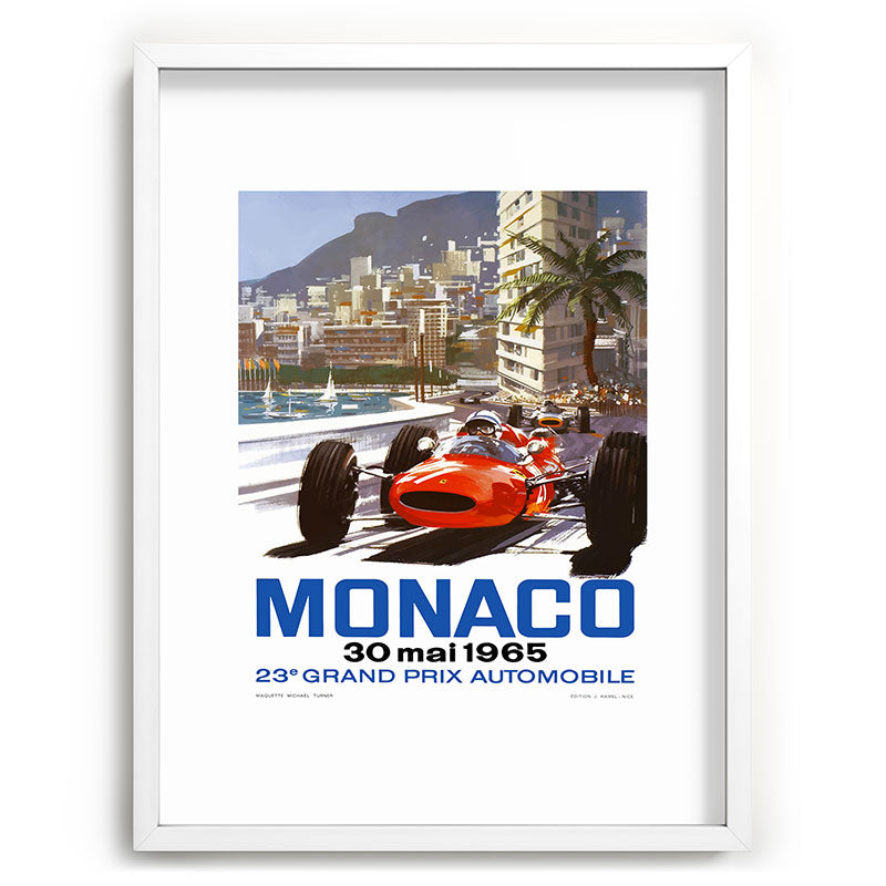 1965 Monaco Grand Prix Racing Poster Framed Art Print