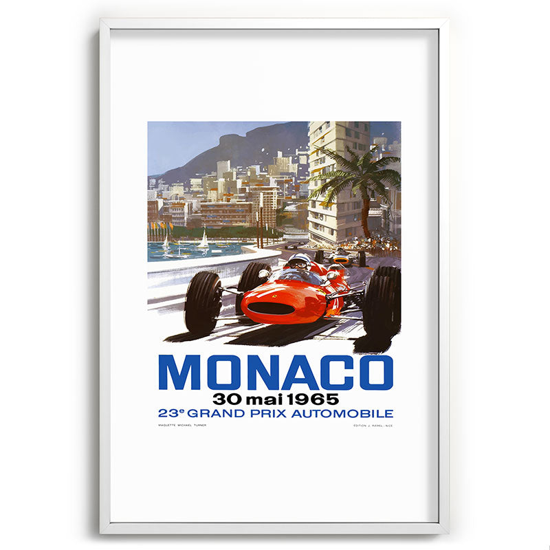 1965 Monaco Grand Prix Racing Poster Framed Art Print