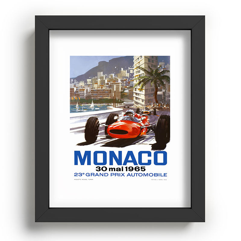 1965 Monaco Grand Prix Racing Poster Framed Art Print