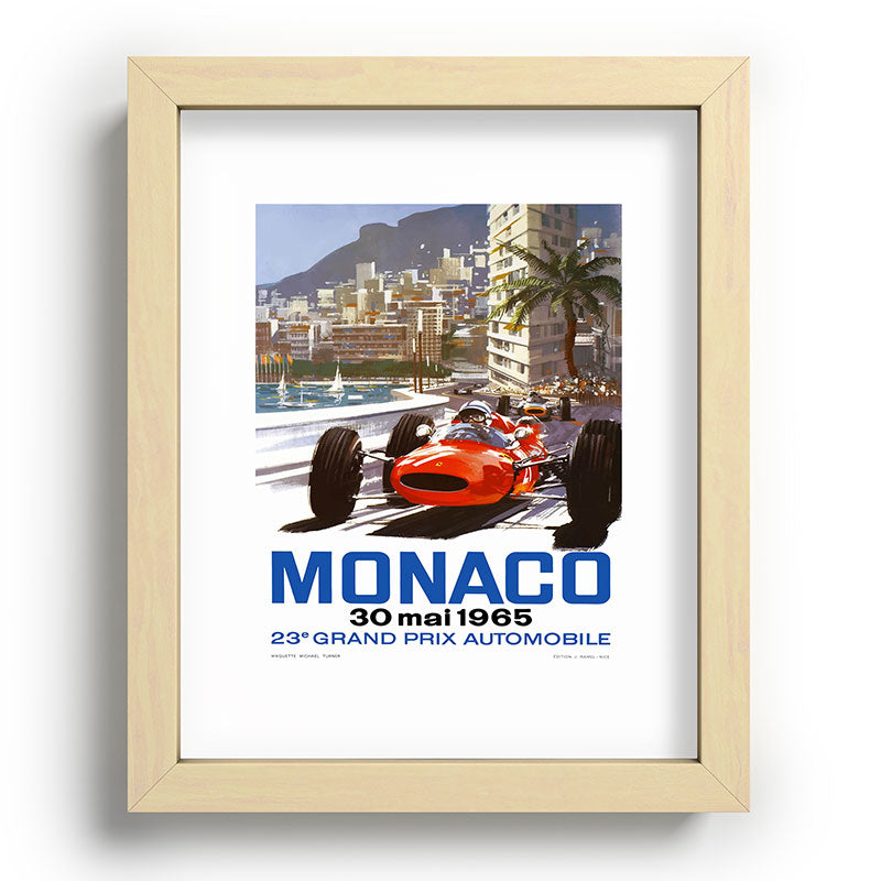 1965 Monaco Grand Prix Racing Poster Framed Art Print