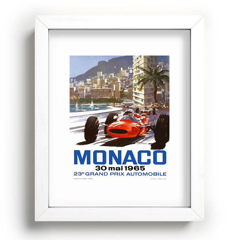 1965 Monaco Grand Prix Racing Poster Framed Art Print