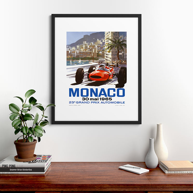 1965 Monaco Grand Prix Racing Poster Framed Art Print