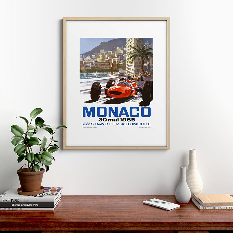 1965 Monaco Grand Prix Racing Poster Framed Art Print