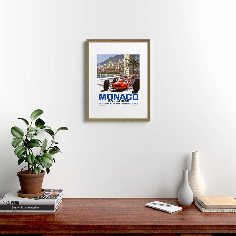 1965 Monaco Grand Prix Racing Poster Framed Art Print