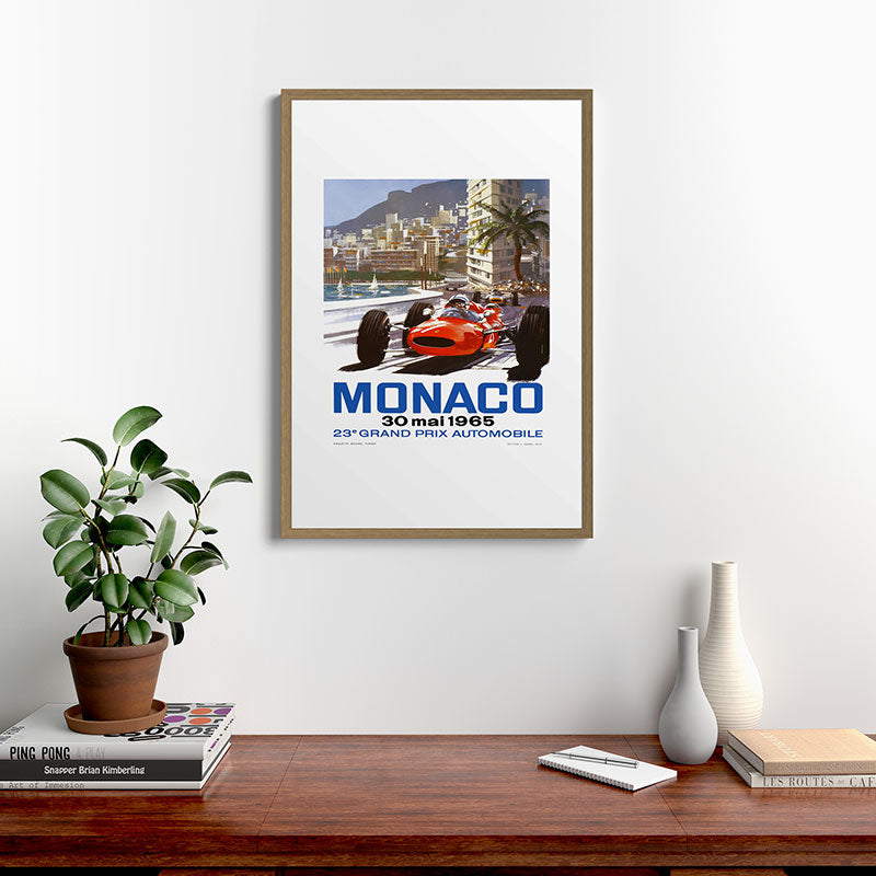 1965 Monaco Grand Prix Racing Poster Framed Art Print