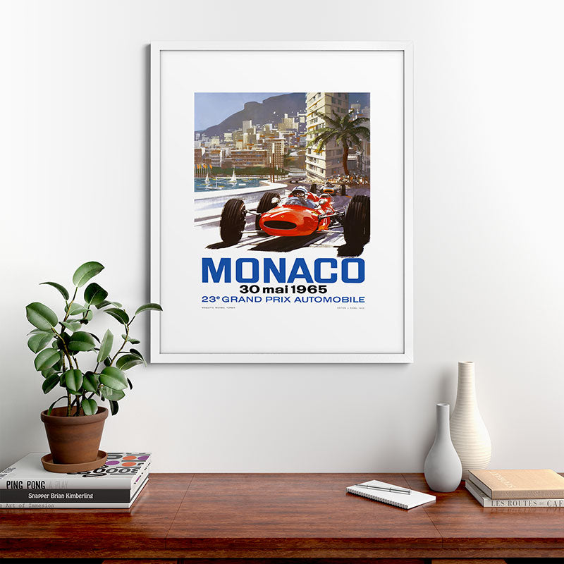 1965 Monaco Grand Prix Racing Poster Framed Art Print