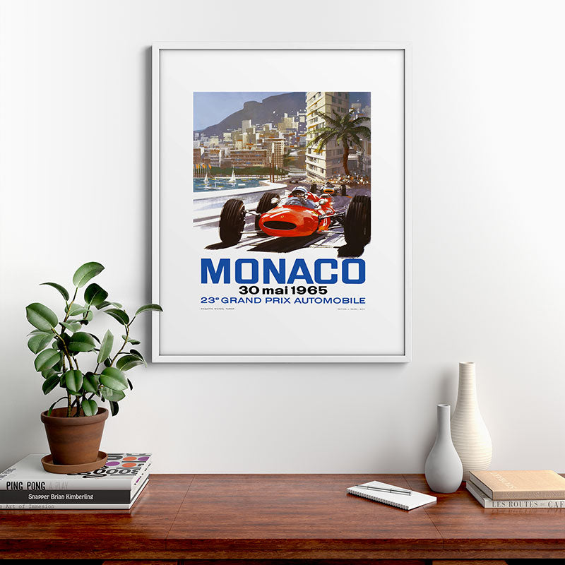 1965 Monaco Grand Prix Racing Poster Framed Art Print