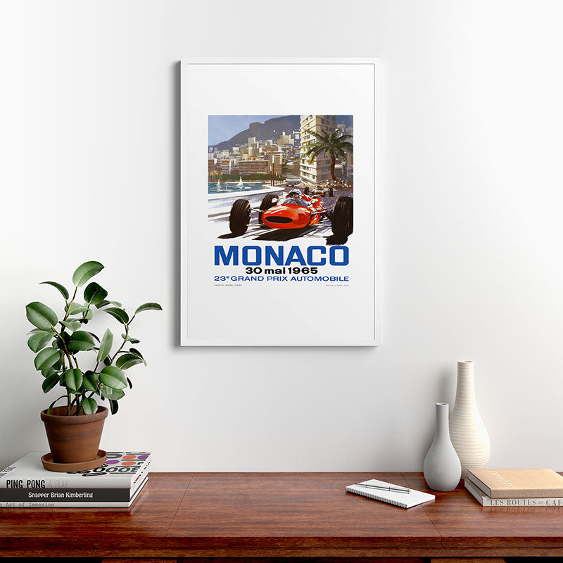1965 Monaco Grand Prix Racing Poster Framed Art Print