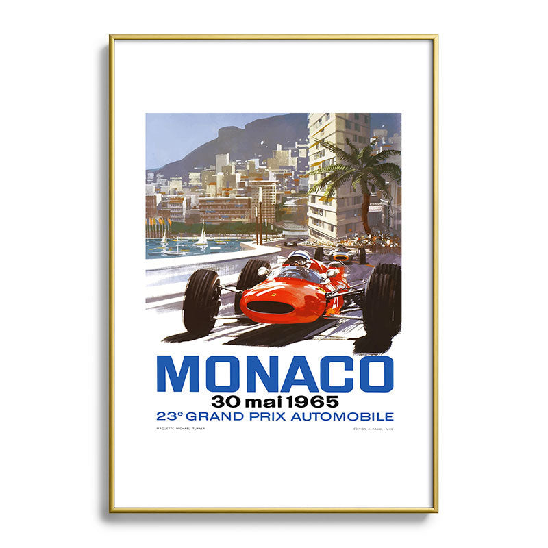 1965 Monaco Grand Prix Racing Poster Framed Art Print