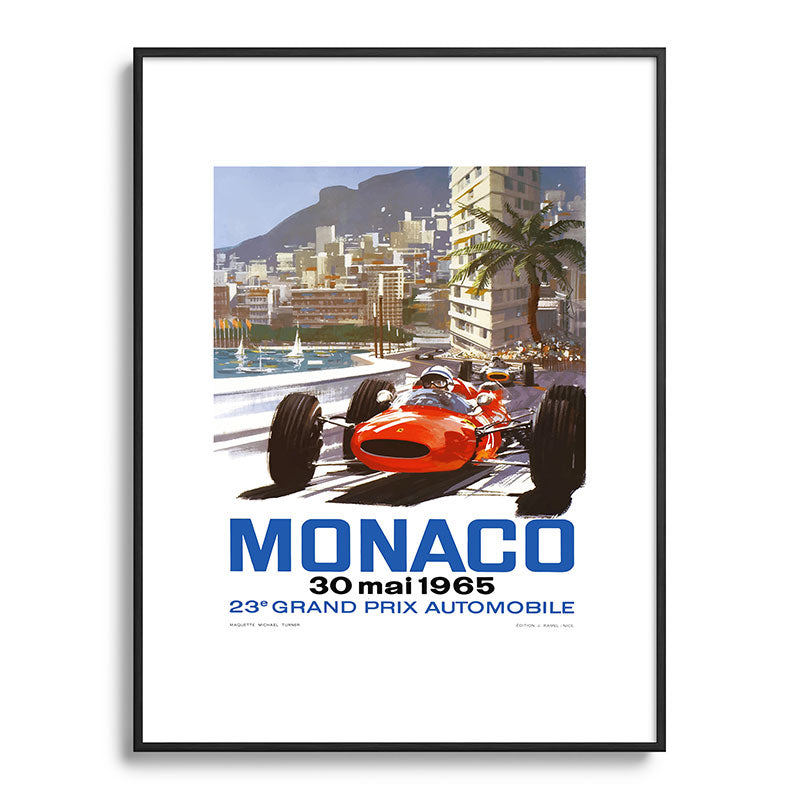 1965 Monaco Grand Prix Racing Poster Framed Art Print