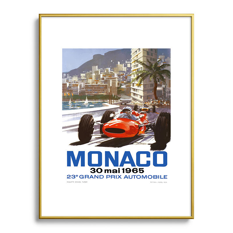 1965 Monaco Grand Prix Racing Poster Framed Art Print