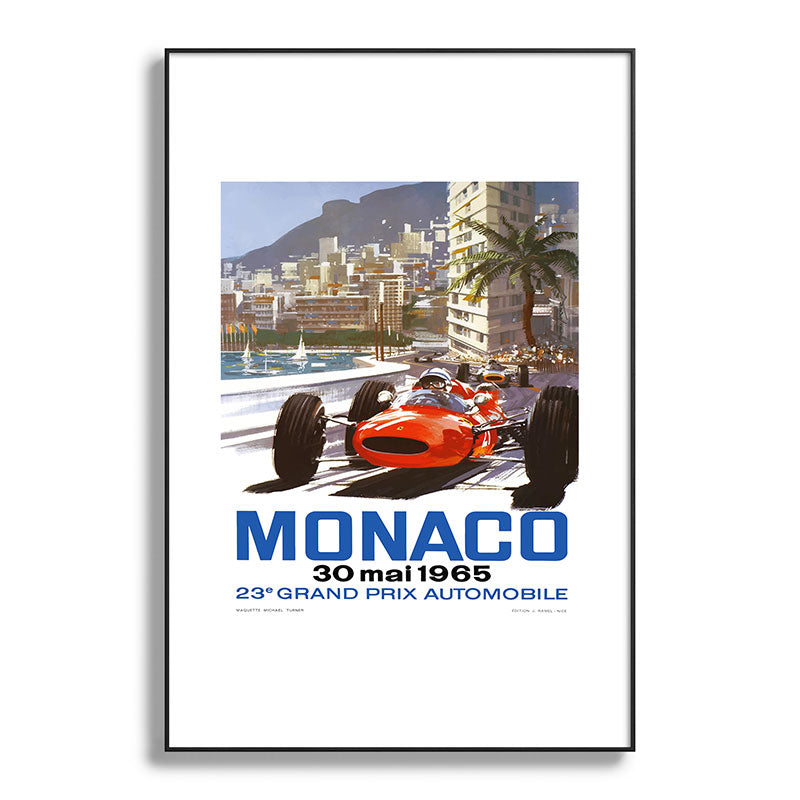 1965 Monaco Grand Prix Racing Poster Framed Art Print