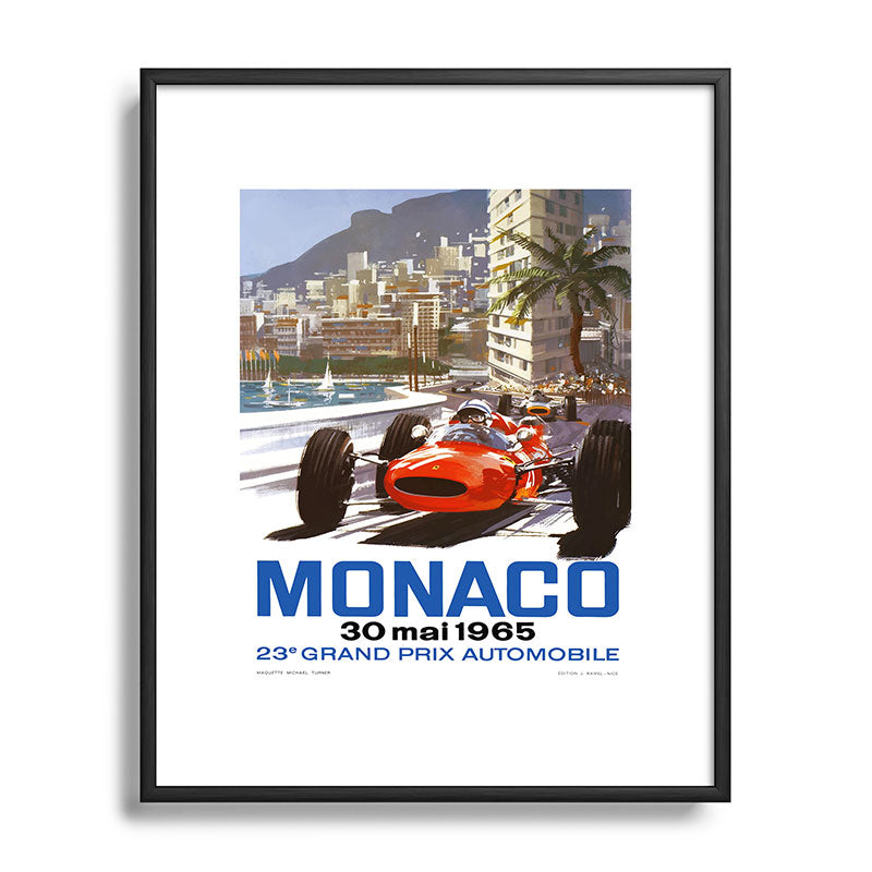 1965 Monaco Grand Prix Racing Poster Framed Art Print