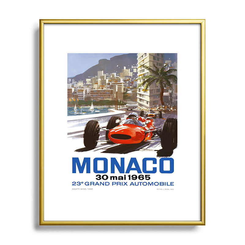 1965 Monaco Grand Prix Racing Poster Framed Art Print