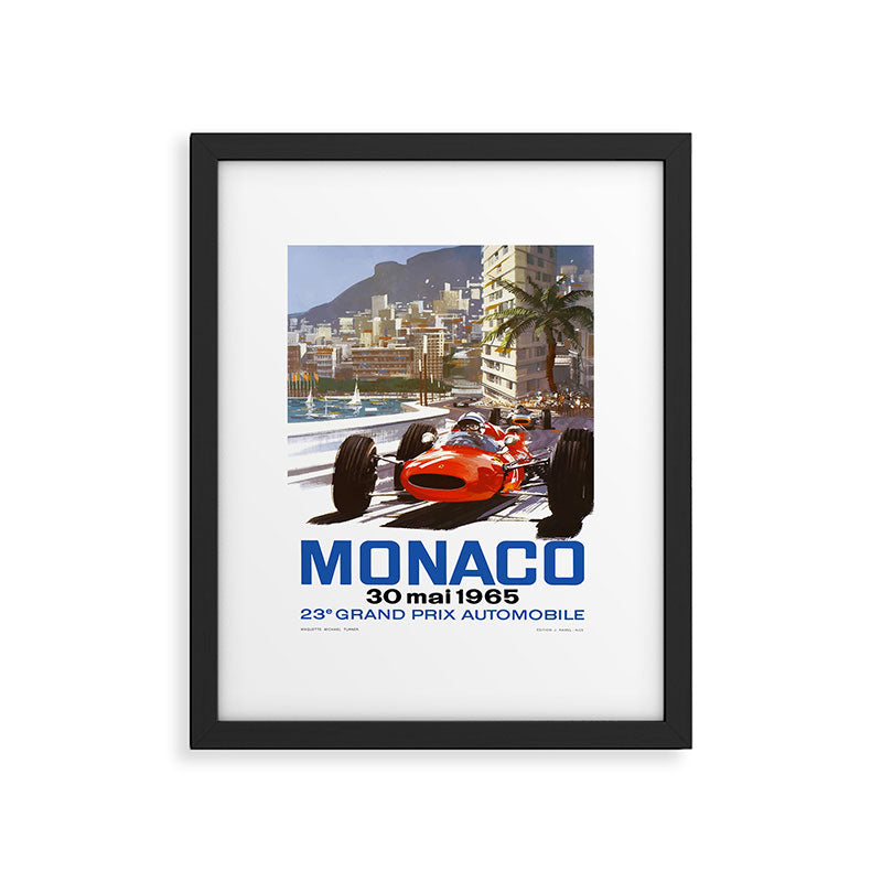 1965 Monaco Grand Prix Racing Poster Framed Art Print