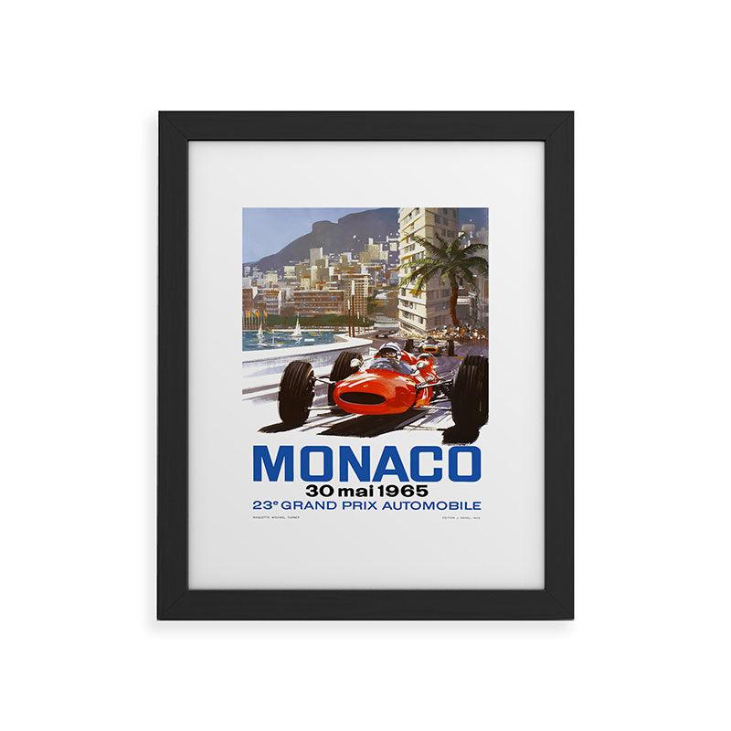 1965 Monaco Grand Prix Racing Poster Framed Art Print