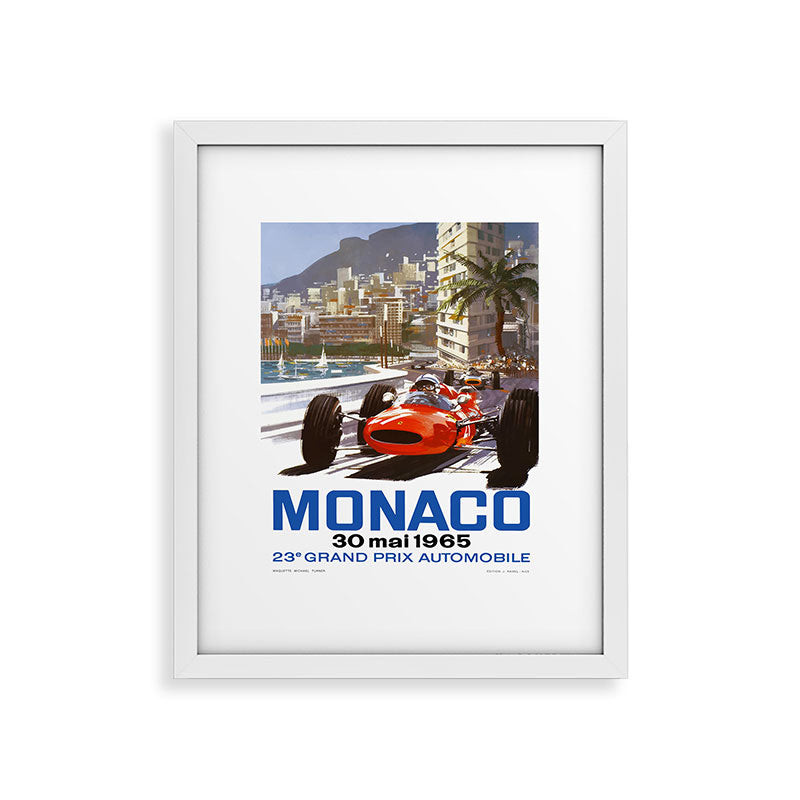 1965 Monaco Grand Prix Racing Poster Framed Art Print