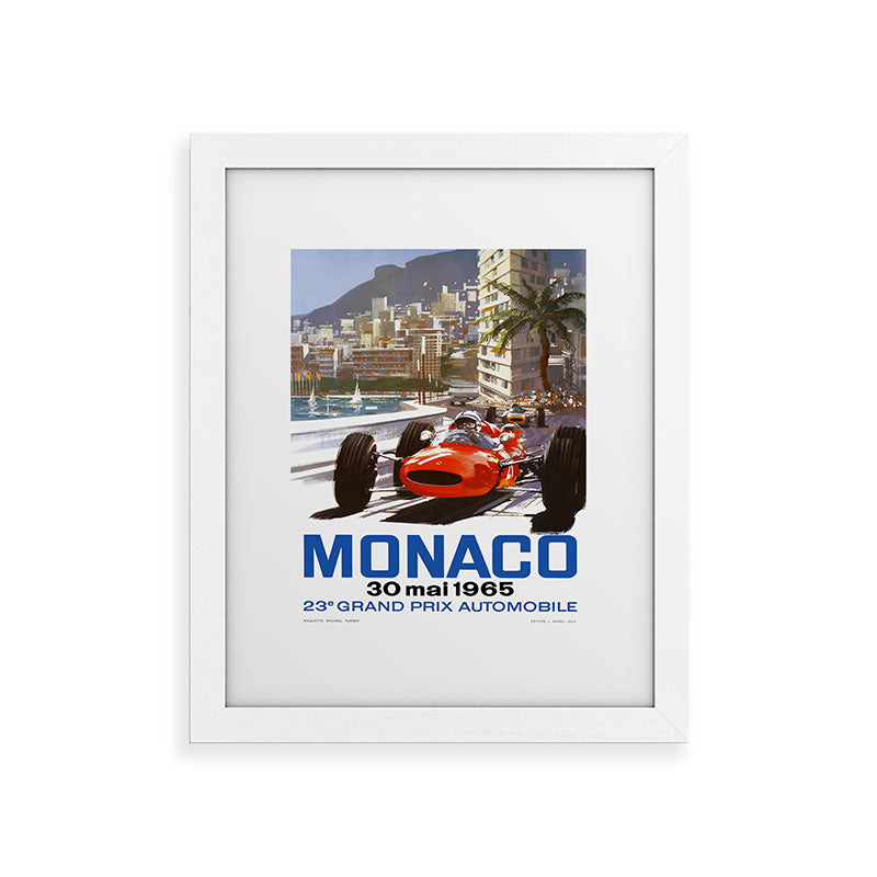 1965 Monaco Grand Prix Racing Poster Framed Art Print