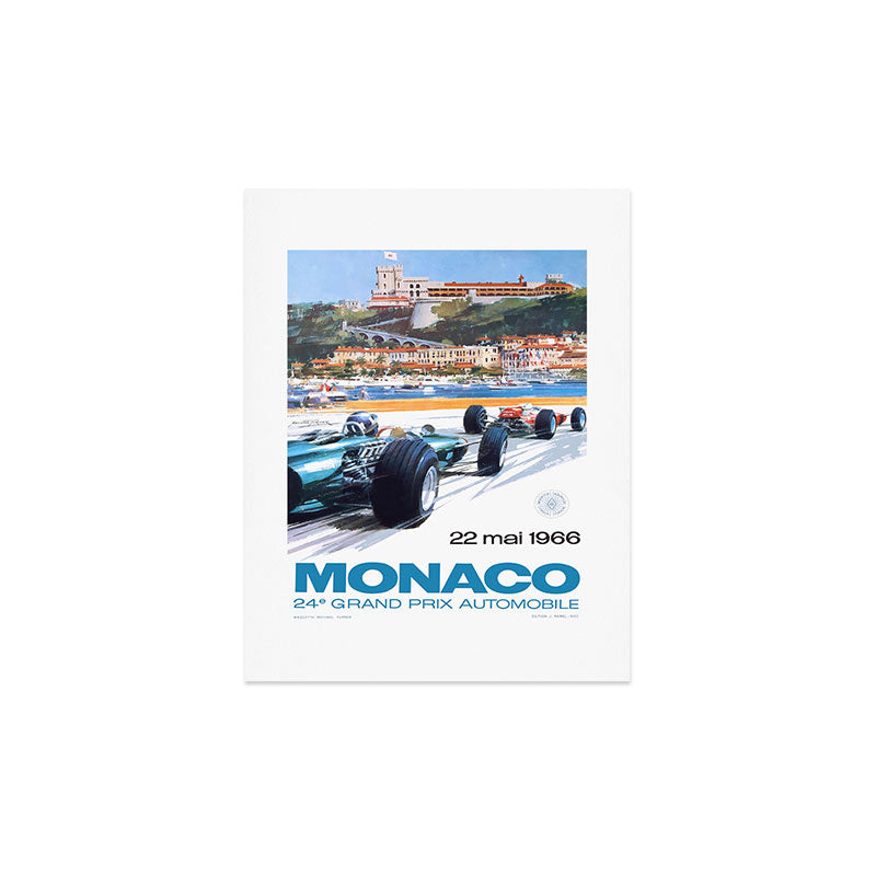 1966 MONACO Grand Prix Racing Poster Art Print