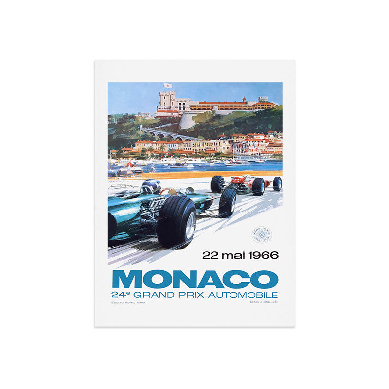 1966 MONACO Grand Prix Racing Poster Art Print