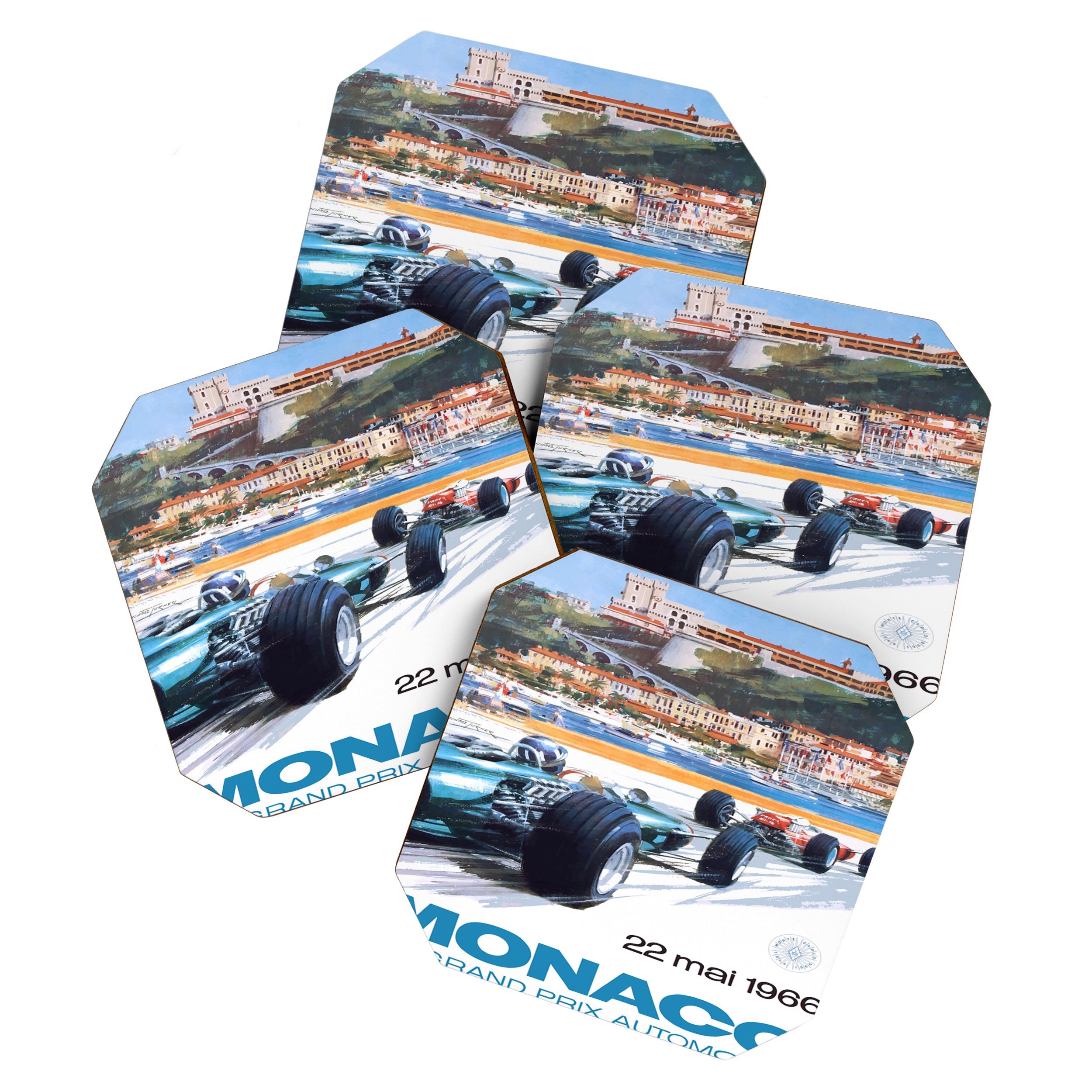 1966 MONACO Grand Prix Racing Poster Coaster