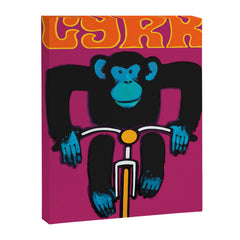 1968 CYRK Cycling Chimpanzee Polish Circus Poster Canvas Print