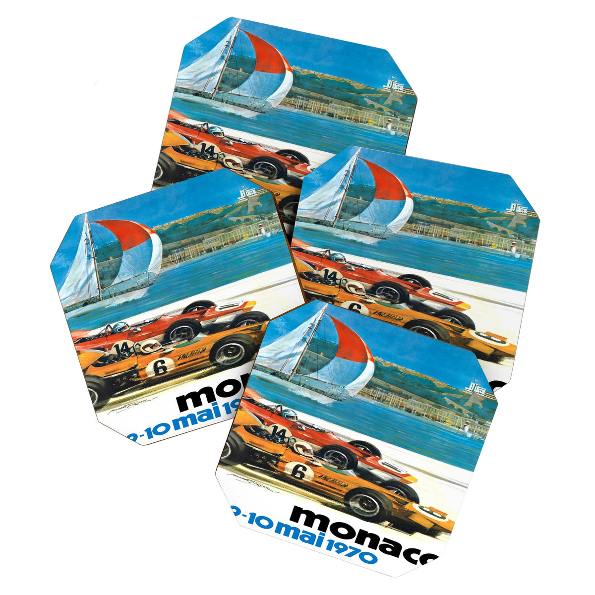 1970 MONACO Grand Prix Racing Poster Coaster
