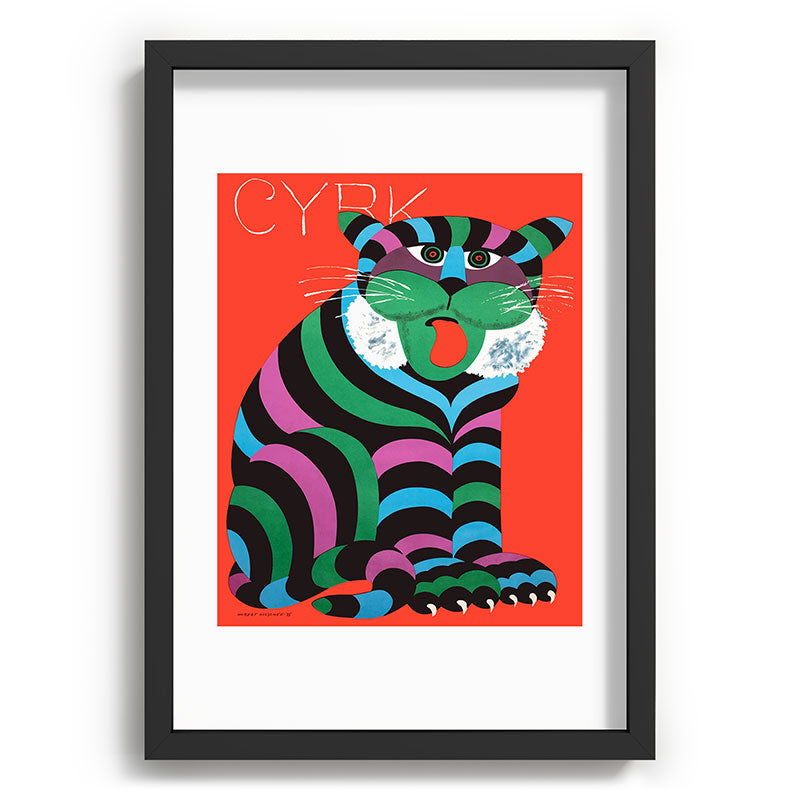 1975 CYRK Polish Circus Tiger Advertising Poster Framed Art Print