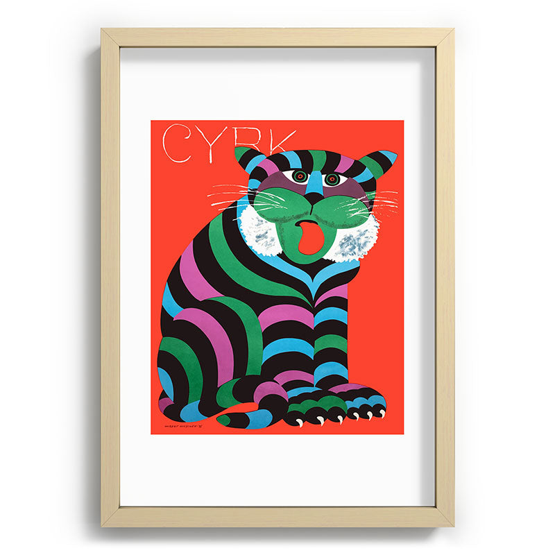 1975 CYRK Polish Circus Tiger Advertising Poster Framed Art Print