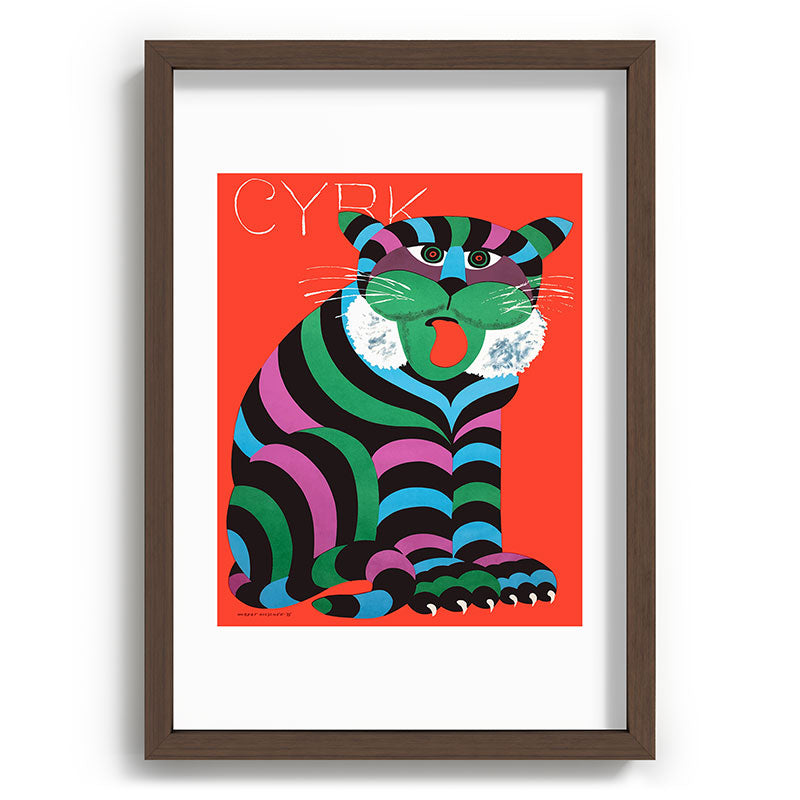 1975 CYRK Polish Circus Tiger Advertising Poster Framed Art Print