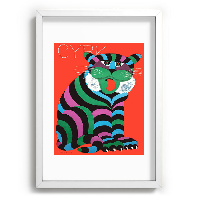 1975 CYRK Polish Circus Tiger Advertising Poster Framed Art Print