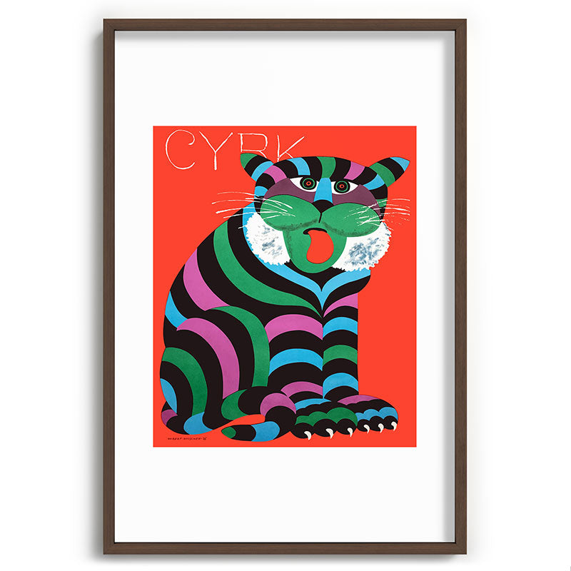 1975 CYRK Polish Circus Tiger Advertising Poster Framed Art Print