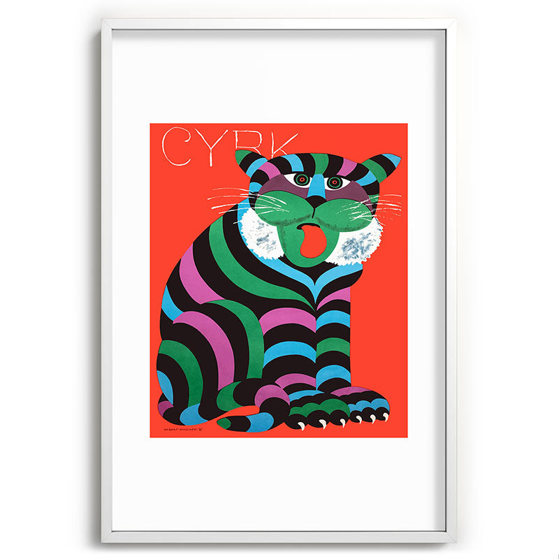 1975 CYRK Polish Circus Tiger Advertising Poster Framed Art Print