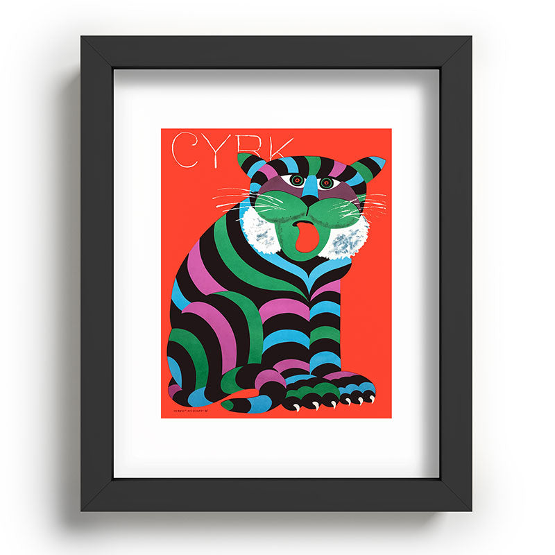 1975 CYRK Polish Circus Tiger Advertising Poster Framed Art Print
