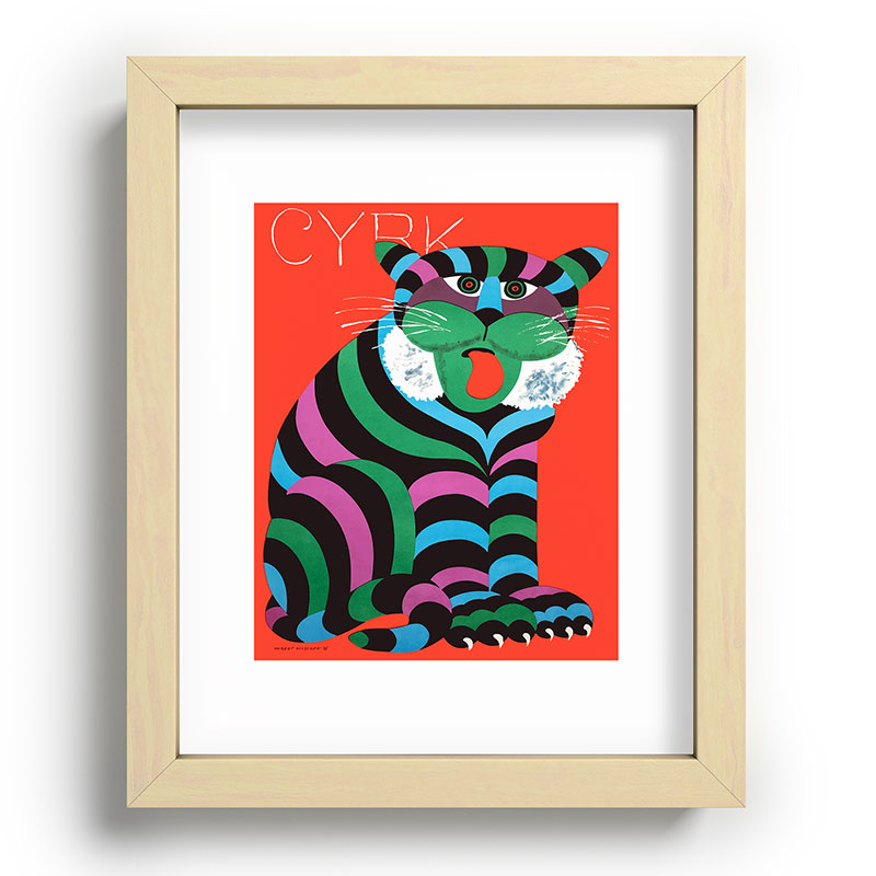 1975 CYRK Polish Circus Tiger Advertising Poster Framed Art Print