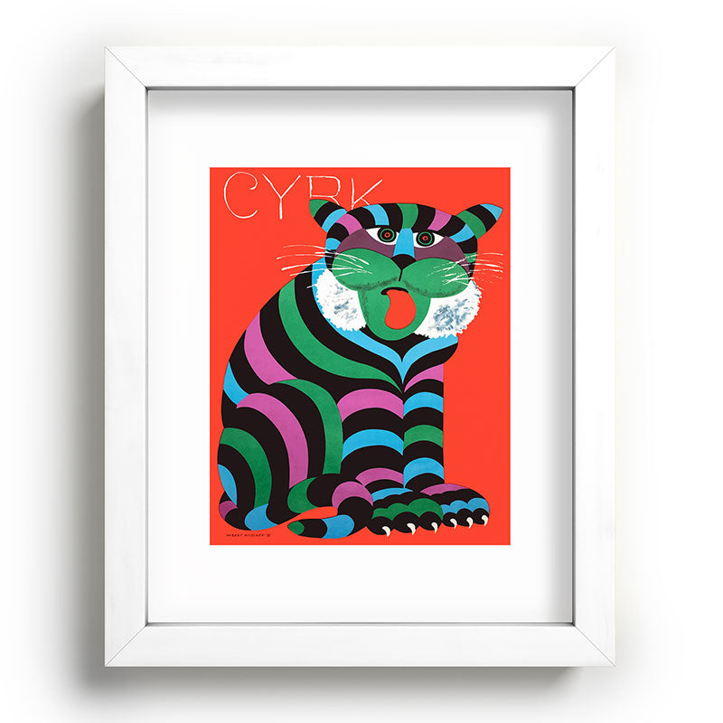 1975 CYRK Polish Circus Tiger Advertising Poster Framed Art Print
