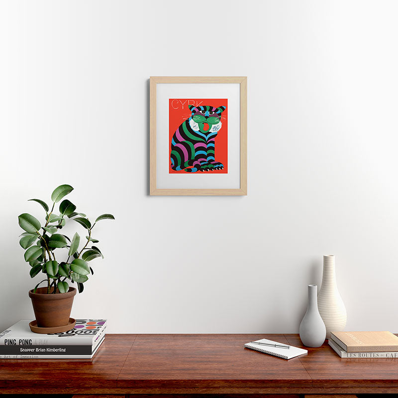 1975 CYRK Polish Circus Tiger Advertising Poster Framed Art Print