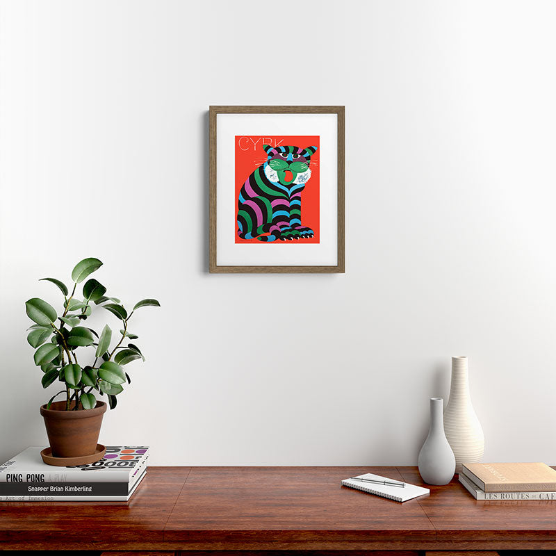 1975 CYRK Polish Circus Tiger Advertising Poster Framed Art Print