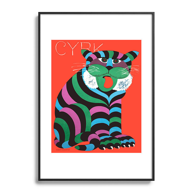 1975 CYRK Polish Circus Tiger Advertising Poster Framed Art Print