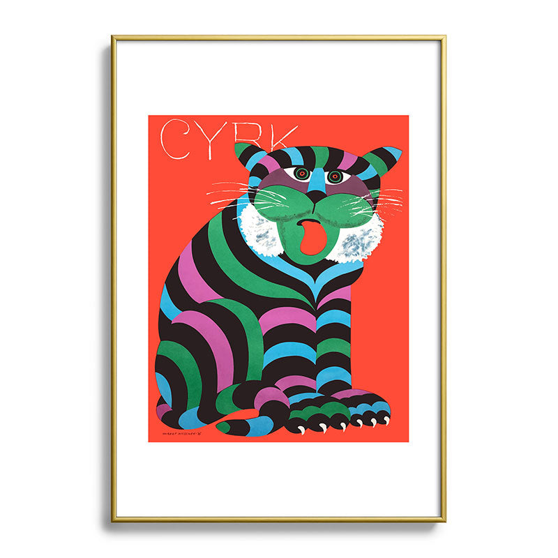 1975 CYRK Polish Circus Tiger Advertising Poster Framed Art Print