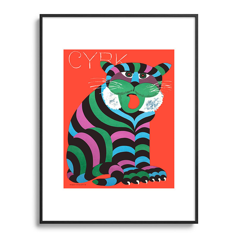 1975 CYRK Polish Circus Tiger Advertising Poster Framed Art Print