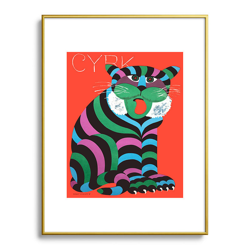 1975 CYRK Polish Circus Tiger Advertising Poster Framed Art Print