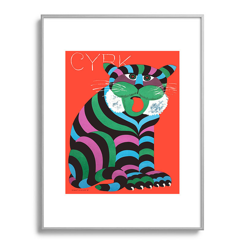 1975 CYRK Polish Circus Tiger Advertising Poster Framed Art Print