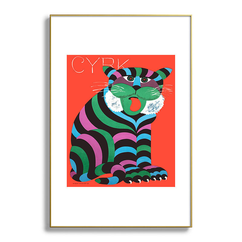 1975 CYRK Polish Circus Tiger Advertising Poster Framed Art Print