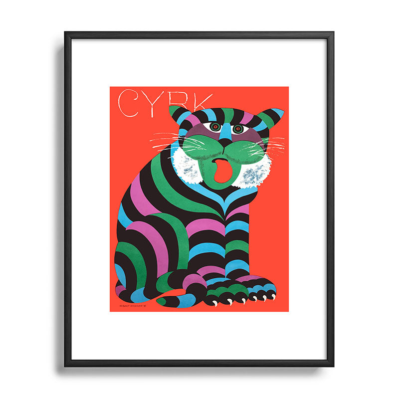 1975 CYRK Polish Circus Tiger Advertising Poster Framed Art Print