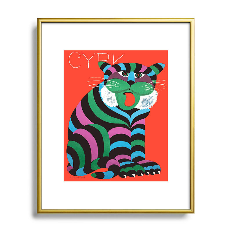 1975 CYRK Polish Circus Tiger Advertising Poster Framed Art Print