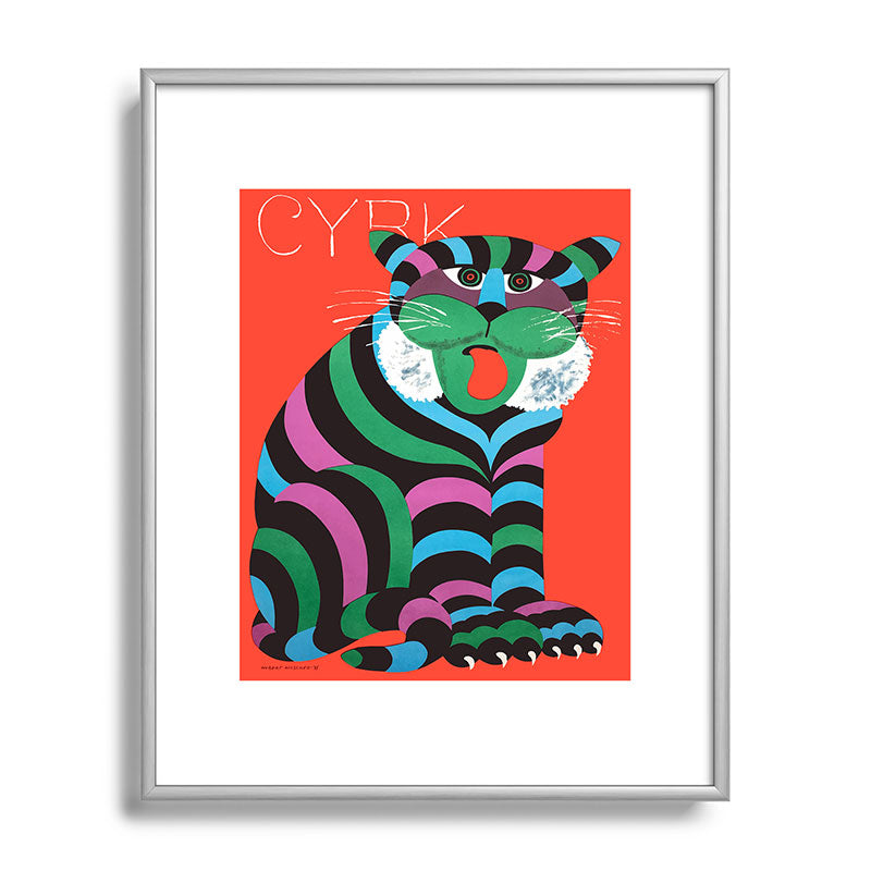 1975 CYRK Polish Circus Tiger Advertising Poster Framed Art Print