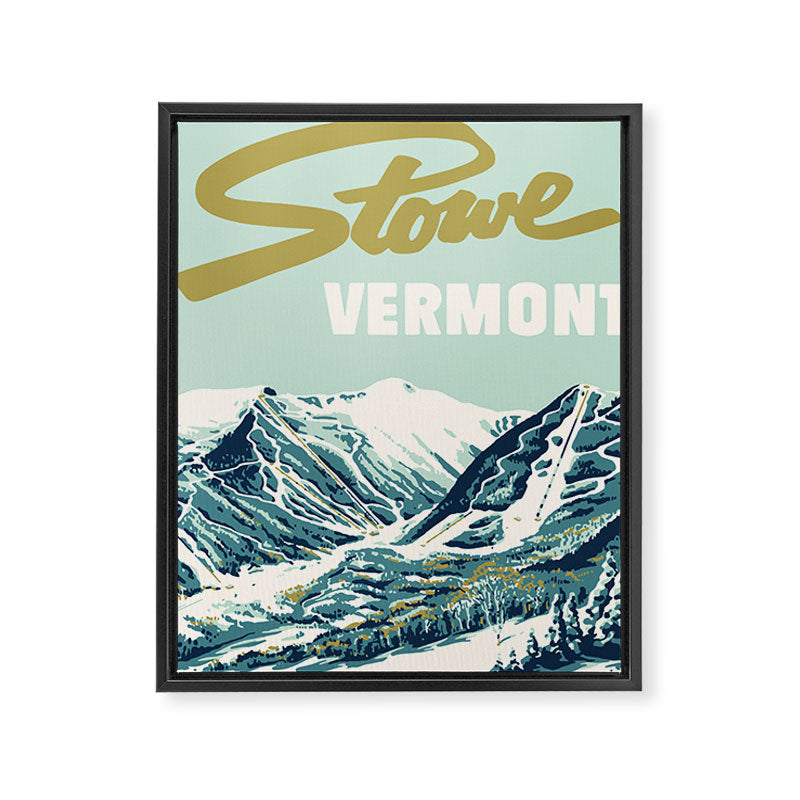 2021 Ski Stowe Vermont Vintage Poster  Framed Canvas Print